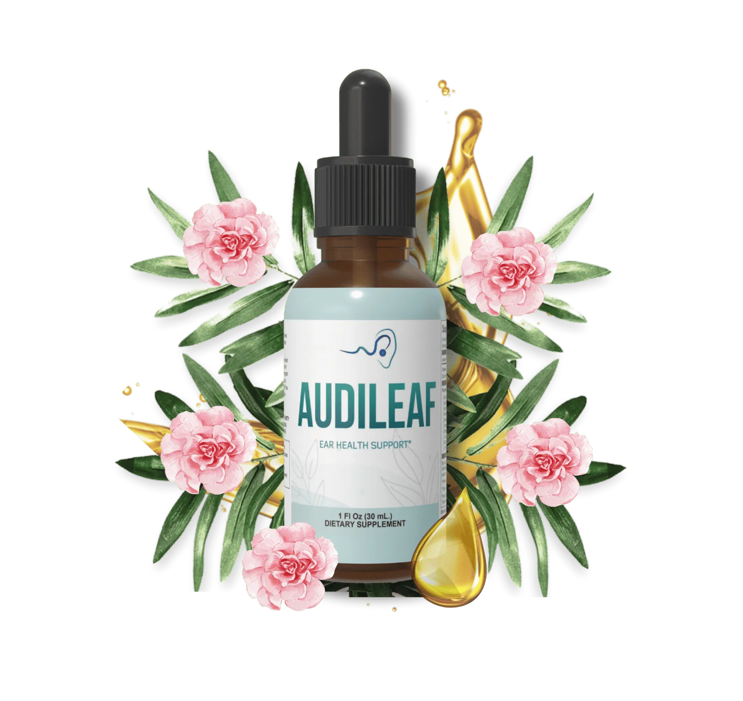 Audileaf natural hearing support drops bottle